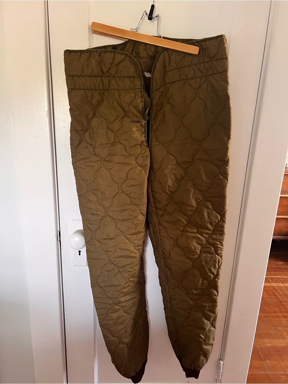 Vintage Army Quilted  Olive Green Bottoms